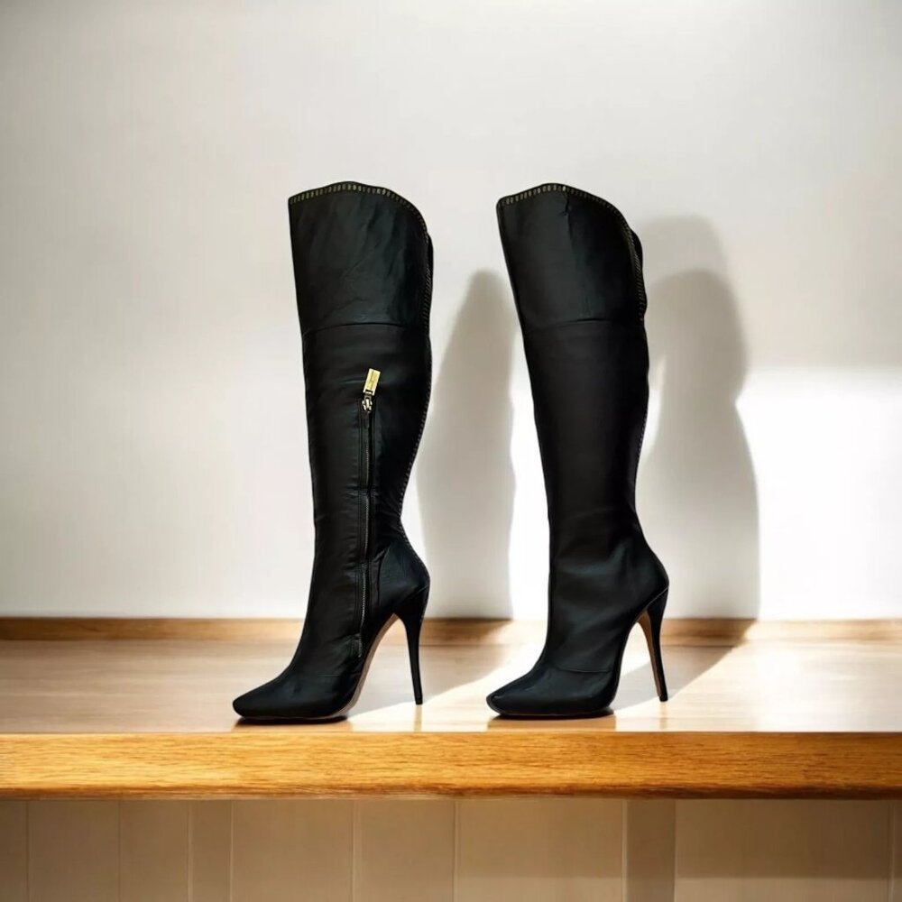 L.A.M.B. Gwrn Stefani Lamb, Knee-high leather boots Size 8